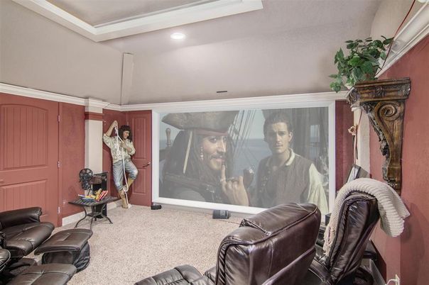Home Theatre Room, Interior, Projection Screen, Recessed Lighting, Theatre Room
