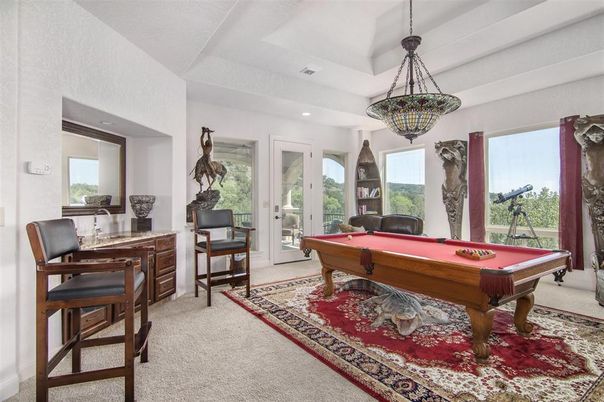 Billiard Table, Game Room, Interior, Pendant Lights, Recessed Lighting