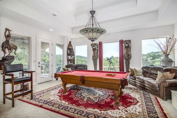 Billiard Table, Game Room, Interior, Pendant Lights, Recessed Lighting