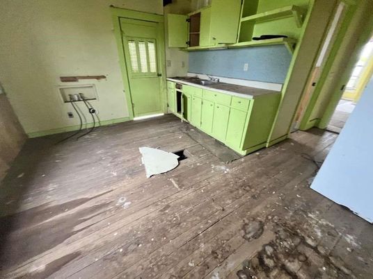 Interior, Kitchen, Wood Texture Flooring