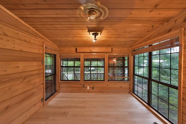 Empty room, Interior, Wooden Ceilings, Wood Texture Flooring, Wooden Walls
