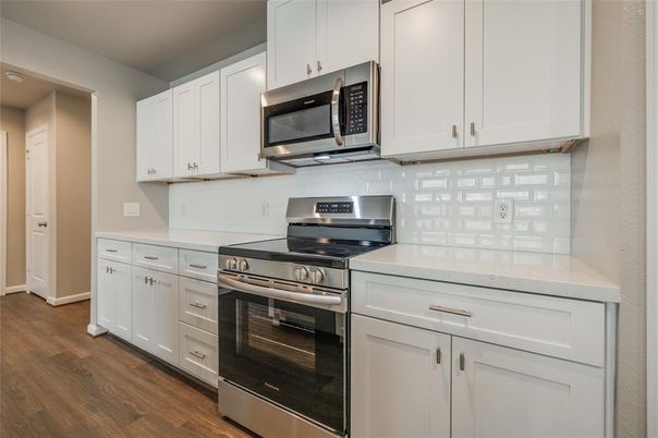 Interior, Kitchen, Stainless Steel Appliances, Wood Texture Flooring