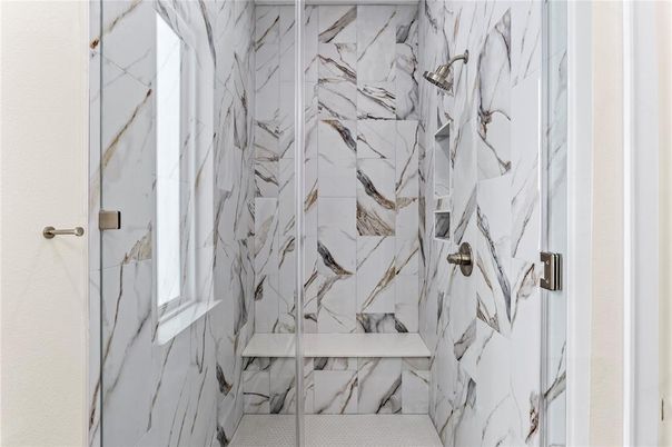 Bathroom, Glass Shower, Interior, Marble Walls