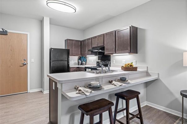 Interior, Kitchen, Wood Texture Flooring