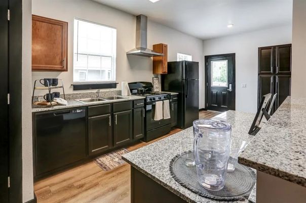 Interior, Kitchen, Recessed Lighting, Wood Texture Flooring