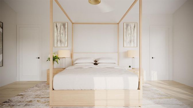Bedroom, Interior, Wood Texture Flooring