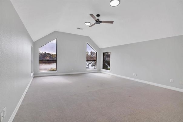 Empty room, Fireplace, Interior, Recessed Lighting