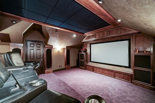 Home Theatre Room, Interior, Projection Screen, Recessed Lighting, Theatre Room