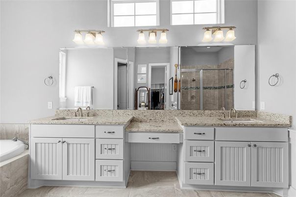 Bathroom, Dual Sink Vanities, Glass Shower, Interior