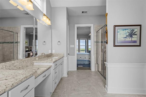 Bathroom, Dual Sink Vanities, Glass Shower, Interior