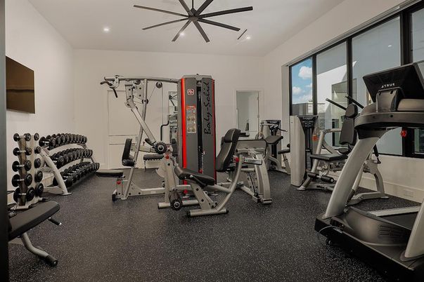 Fitness Equipment, Gym, Interior, Recessed Lighting