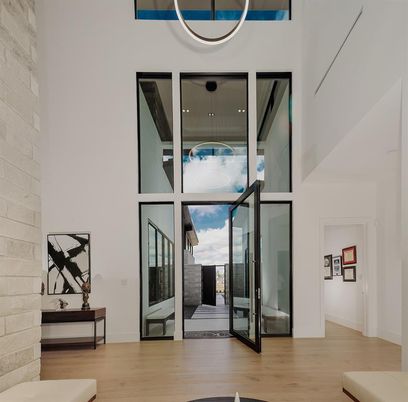 Interior, Stone Walls, Wood Texture Flooring