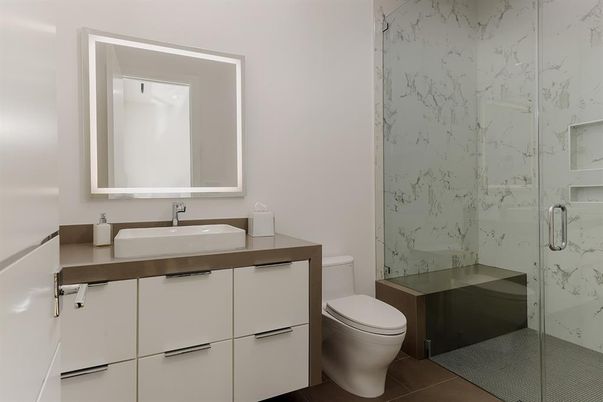 Bathroom, Glass Shower, Interior, Marble Walls