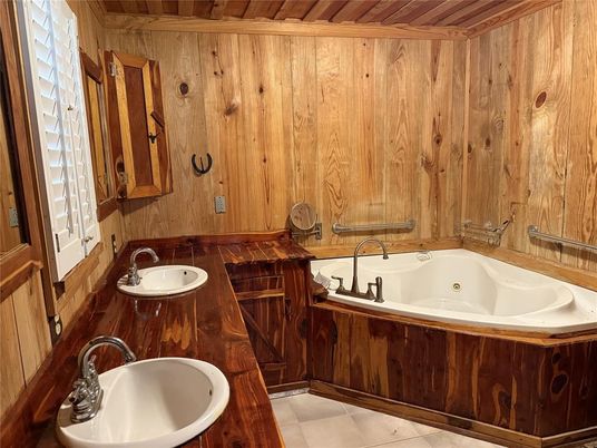 Bathroom, Dual Sink Vanities, Interior, Wooden Walls