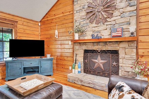 Fireplace, Interior, Stone Walls, Wooden Walls