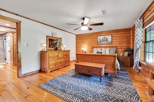Bedroom, Interior, Wood Texture Flooring, Wooden Walls
