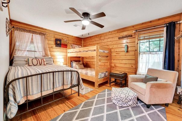 Bedroom, Interior, Wood Texture Flooring, Wooden Walls