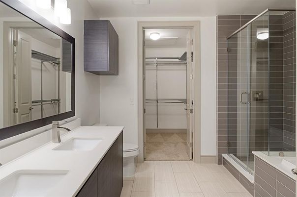Bathroom, Dual Sink Vanities, Glass Shower, Interior