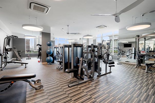 Fitness Equipment, Gym, Interior, Pendant Lights