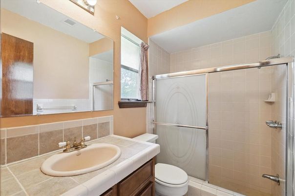 Bathroom, Glass Shower, Interior, Tile Countertops