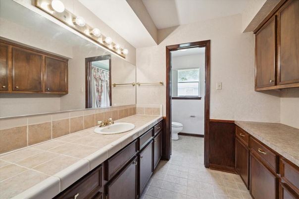 Bathroom, Dual Sink Vanities, Interior, Tile Countertops