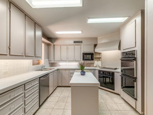 Interior, Kitchen, Stainless Steel Appliances, Tile Countertops
