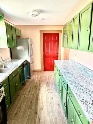 Interior, Kitchen, Wood Texture Flooring