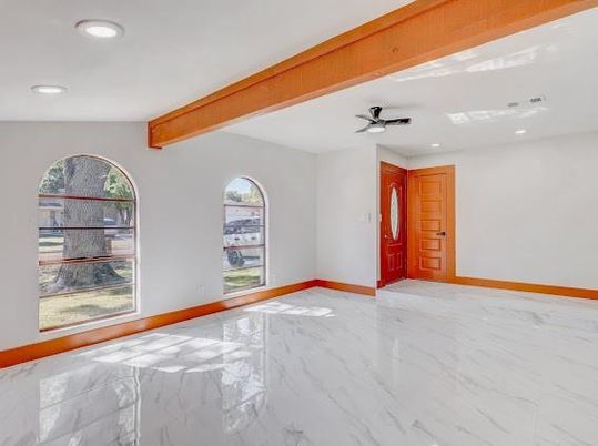 Empty room, Interior, Marble, Recessed Lighting