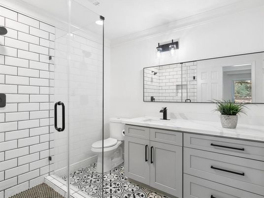 Bathroom, Dual Sink Vanities, Glass Shower, Interior