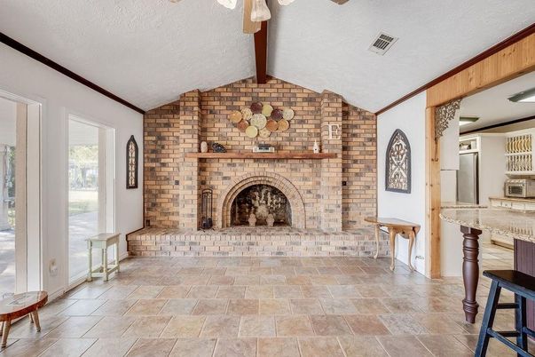 Fireplace, Interior, Stone Walls
