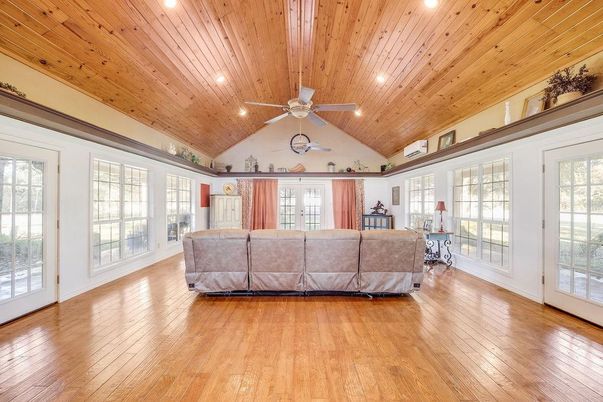 Interior, Living room, Recessed Lighting, Wooden Ceilings, Wood Texture Flooring