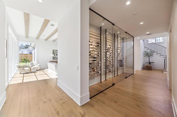 Interior, Recessed Lighting, Wine Storage, Wood Texture Flooring