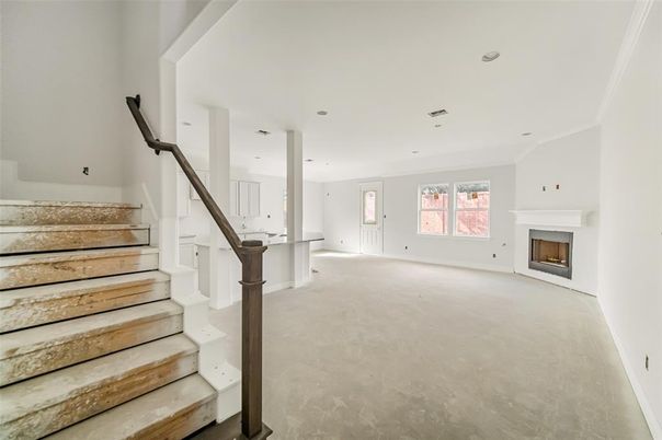 Empty room, Fireplace, Interior, Recessed Lighting