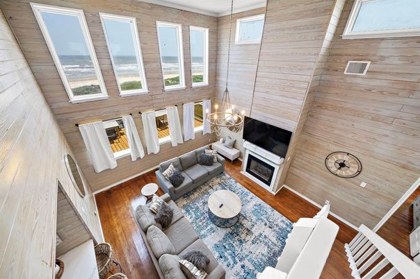 Fireplace, Interior, Living room, Pendant Lights, Wood Texture Flooring, Wooden Walls