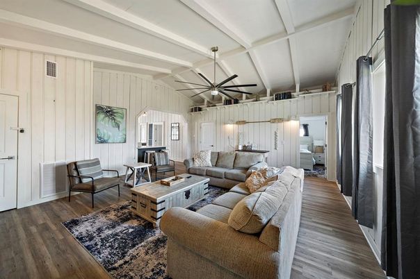 Interior, Living room, Pendant Lights, Wood Texture Flooring