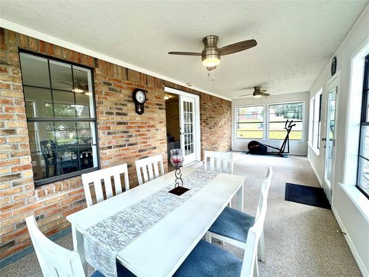 Dining room, Fitness Equipment, Interior, Stone Walls