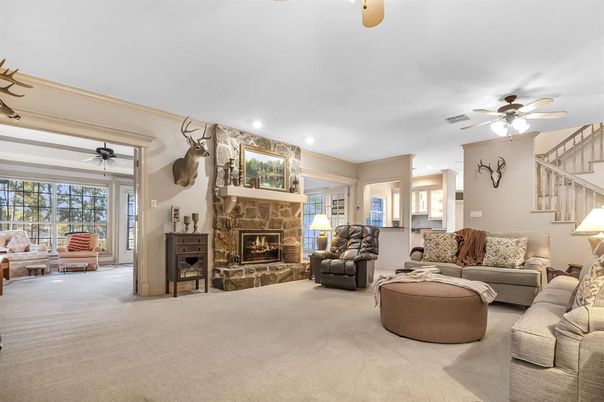 Fireplace, Interior, Living room, Recessed Lighting