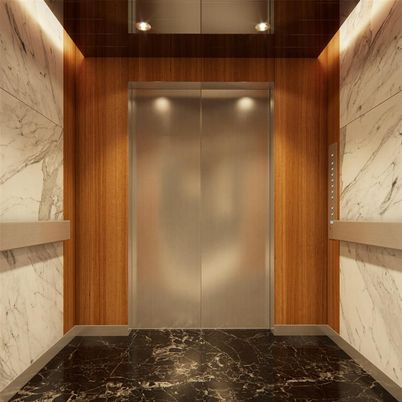 Elevator, Interior, Marble, Marble Walls, Recessed Lighting, Wooden Walls