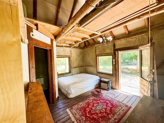 Bedroom, Chandelier, Interior, Wood Texture Flooring