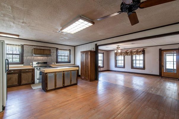 Interior, Kitchen, Stainless Steel Appliances, Wood Texture Flooring
