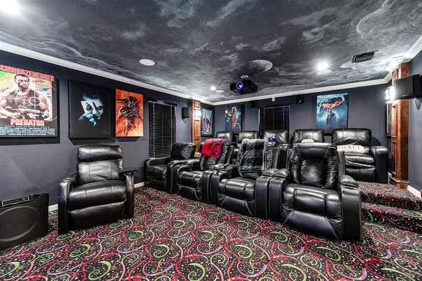 Home Theatre Room, Interior, Projection Screen, Recessed Lighting, Theatre Room