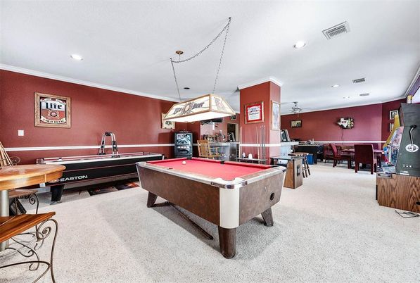 Billiard Table, Dining room, Game Room, Interior, Pendant Lights, Recessed Lighting