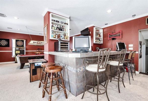 Billiard Table, Game Room, Interior, Recessed Lighting