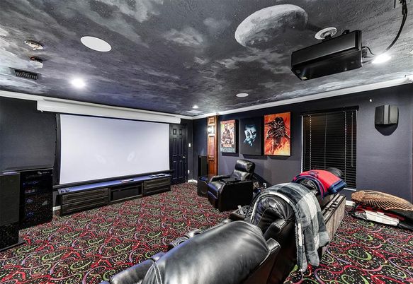 Home Theatre Room, Interior, Projection Screen, Recessed Lighting, Theatre Room