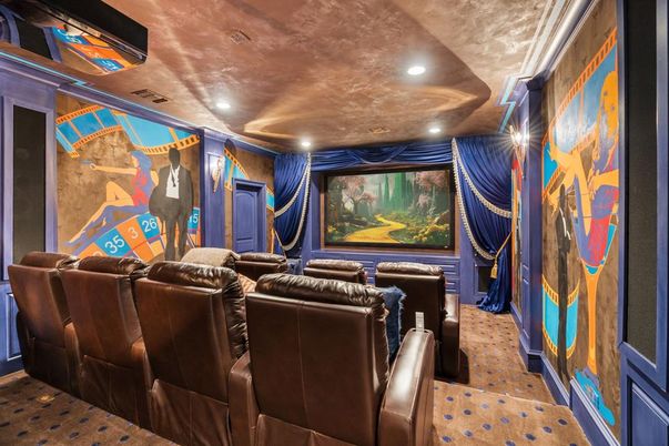 Home Theatre Room, Interior, Projection Screen, Recessed Lighting, Theatre Room