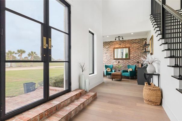 Interior, Stone Walls, Wood Texture Flooring