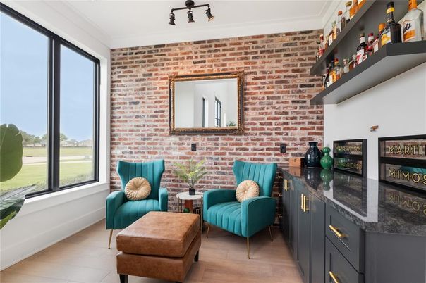 Interior, Stone Walls, Wood Texture Flooring