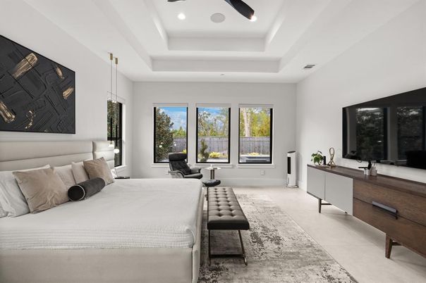Bedroom, Interior, Pendant Lights, Recessed Lighting
