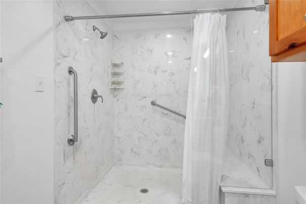 Bathroom, Glass Shower, Interior, Marble, Marble Walls