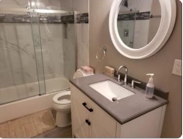 Bathroom, Glass Shower, Interior, Wood Texture Flooring